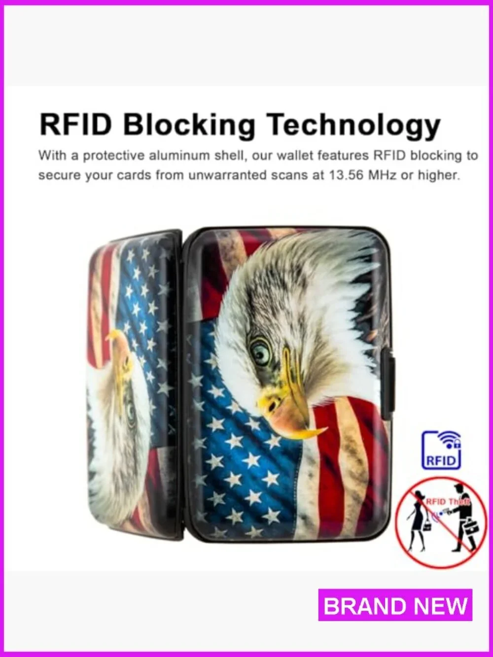 Slim RFID Blocking Aluminum Card Holder Compact Minimalist Unisex Travel